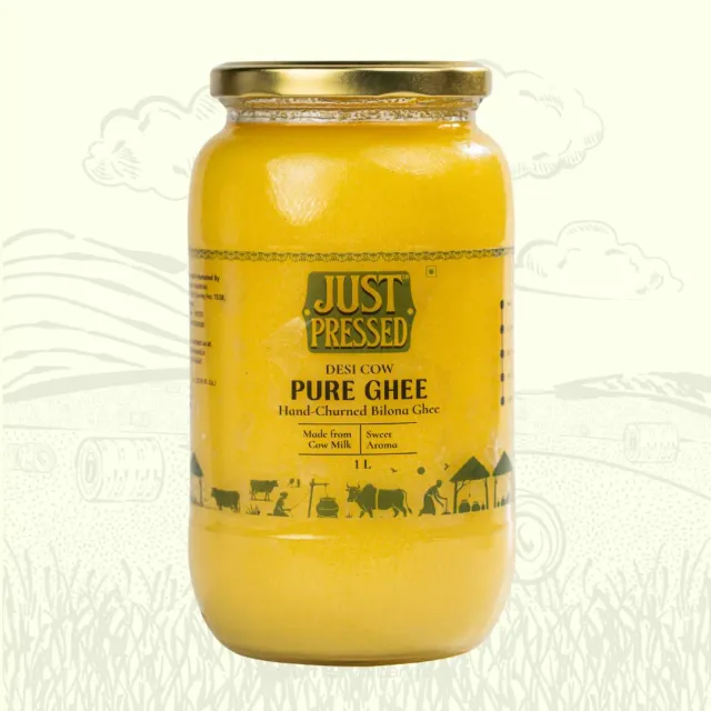 Desi Cow Ghee - Bilona Churned 1 Ltr