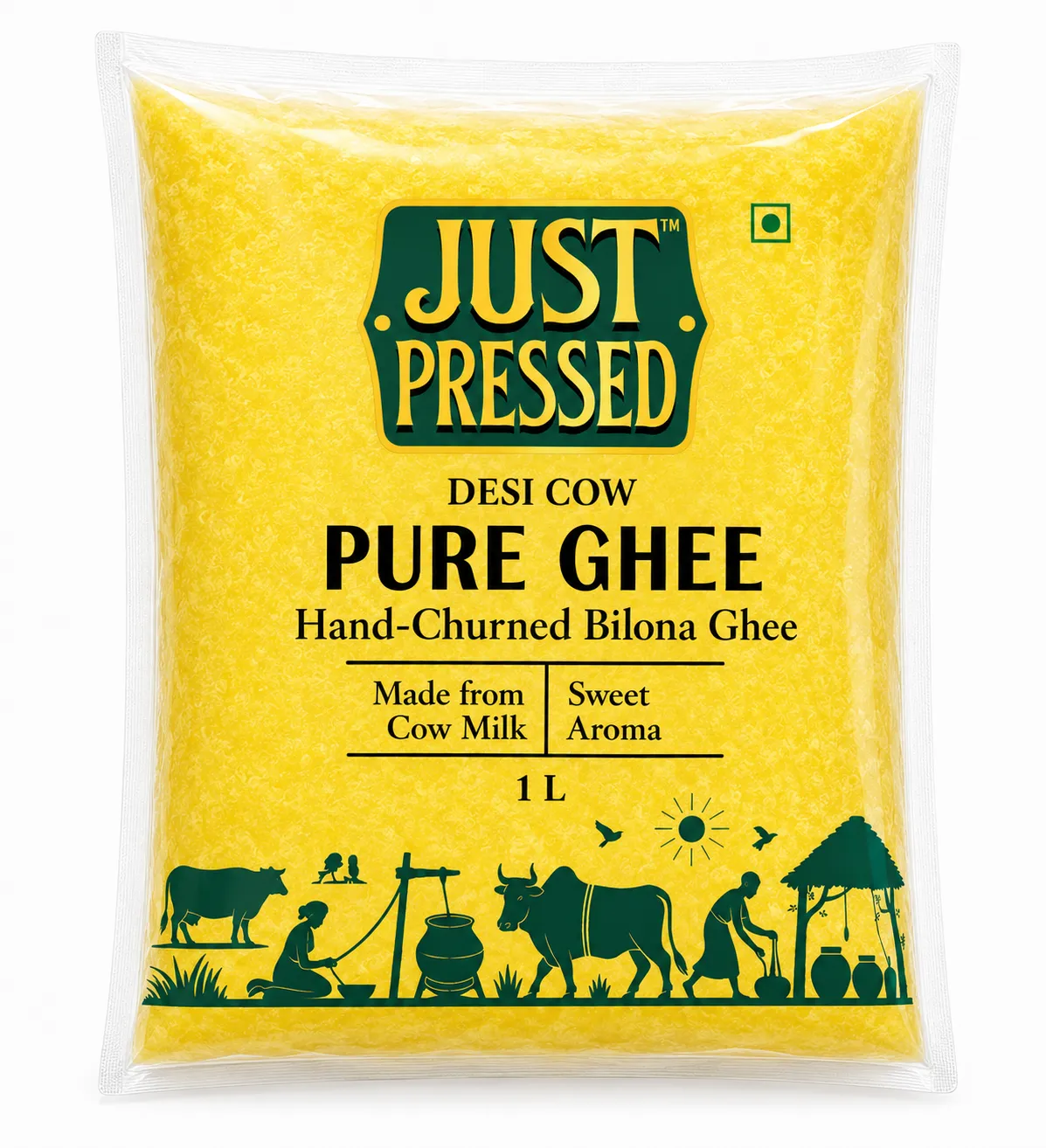 Desi Cow Ghee - Bilona Churned 1 Ltr